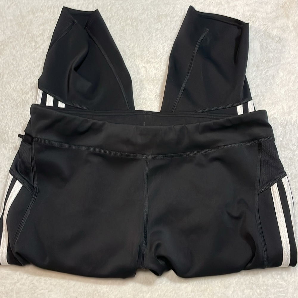 Adidas Black Leggings with White Stripes - Picture 4 of 9